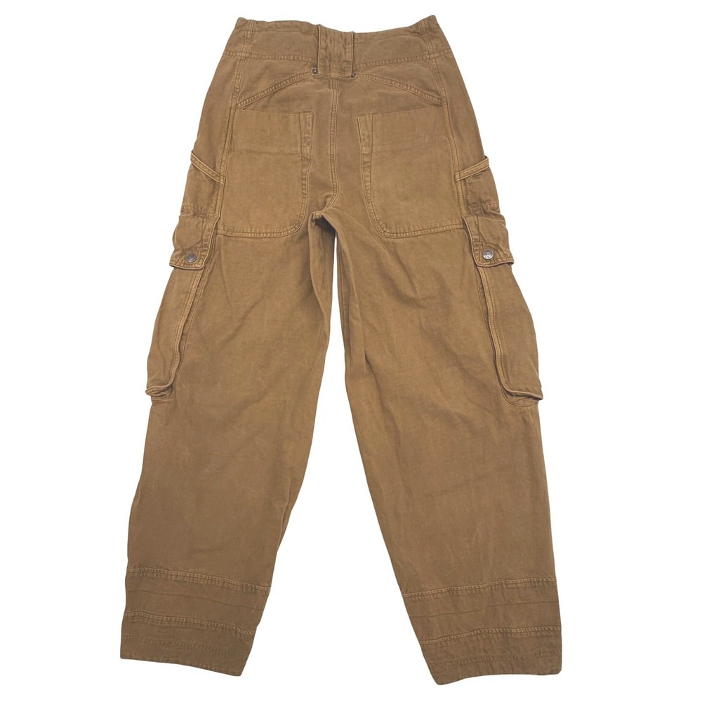 Free People Womens Brentwood Slouchy Cargo Pants Size 4 Bronze Brown Workwear - Picture 6 of 7